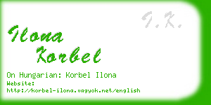 ilona korbel business card